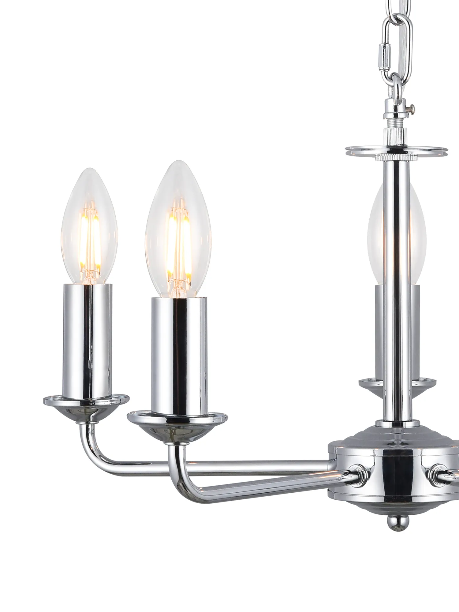 Banyan 60cm 5 Light Pendant Polished Chrome, Nude Beige/Moonlight DK0014  Deco Banyan CH NU
